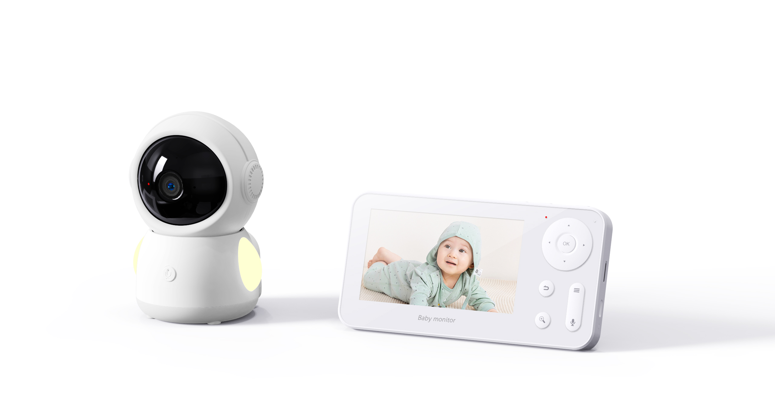 Wireless Baby Monitor - شاشة 4.3 بوصة بدقة 2 ميجابكسل