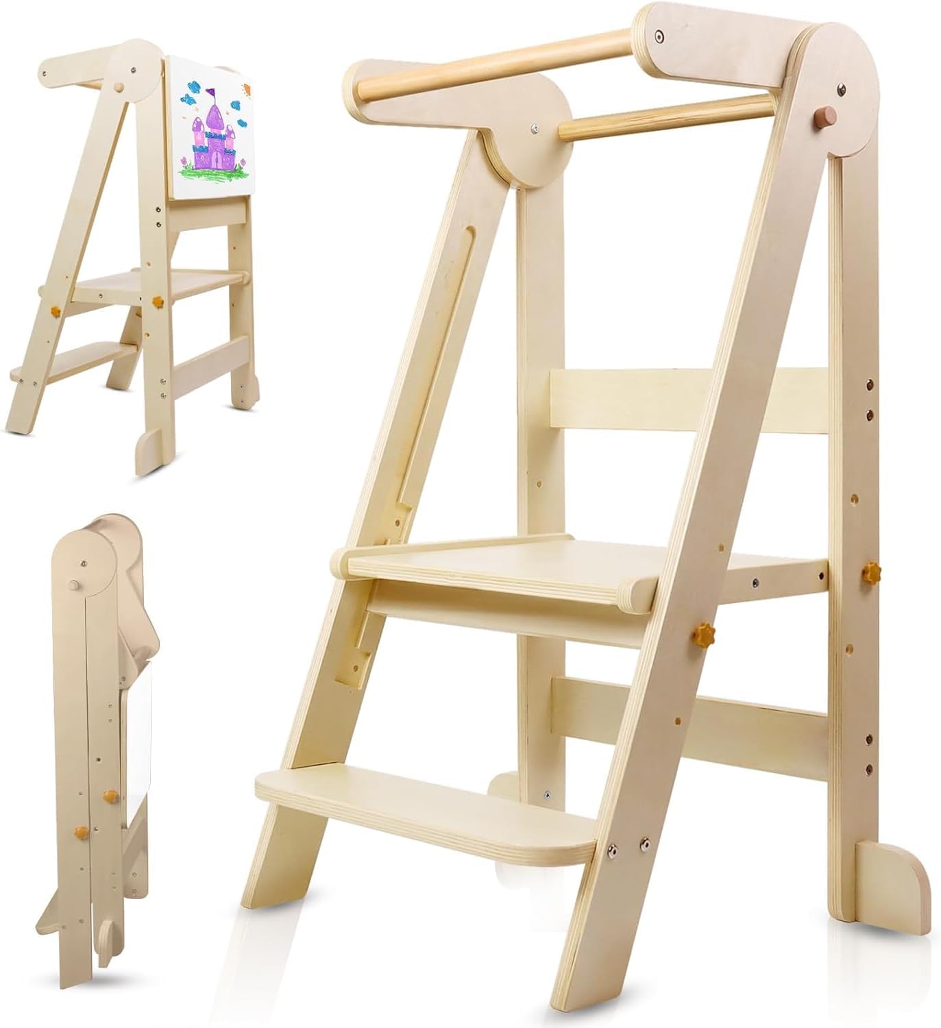 Toddler Learning Tower - برج مطبخ للأطفال الصغار قابل للطي،