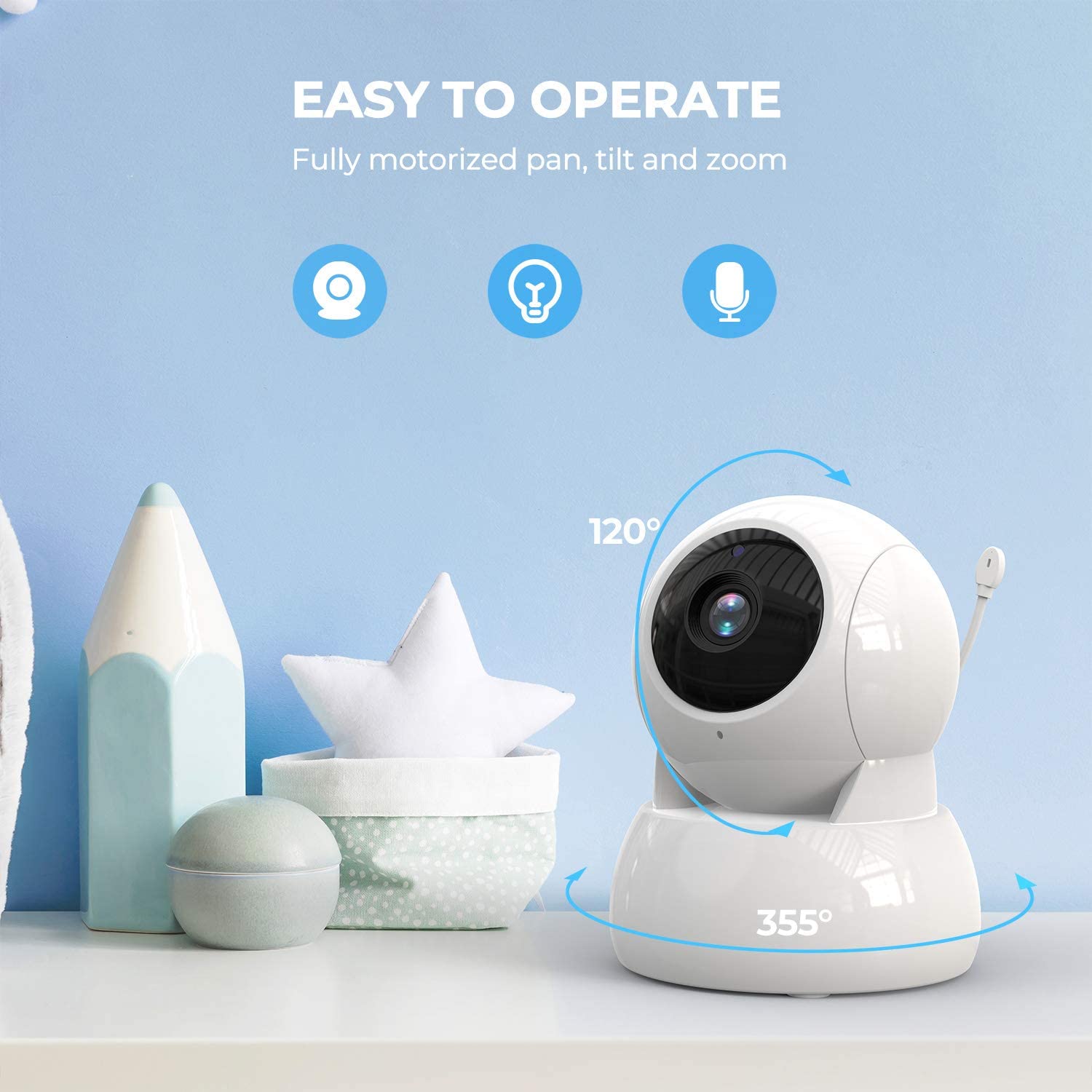 Wireless Baby Monitor - شاشة 5 بوصة بدقة 720 بكسل