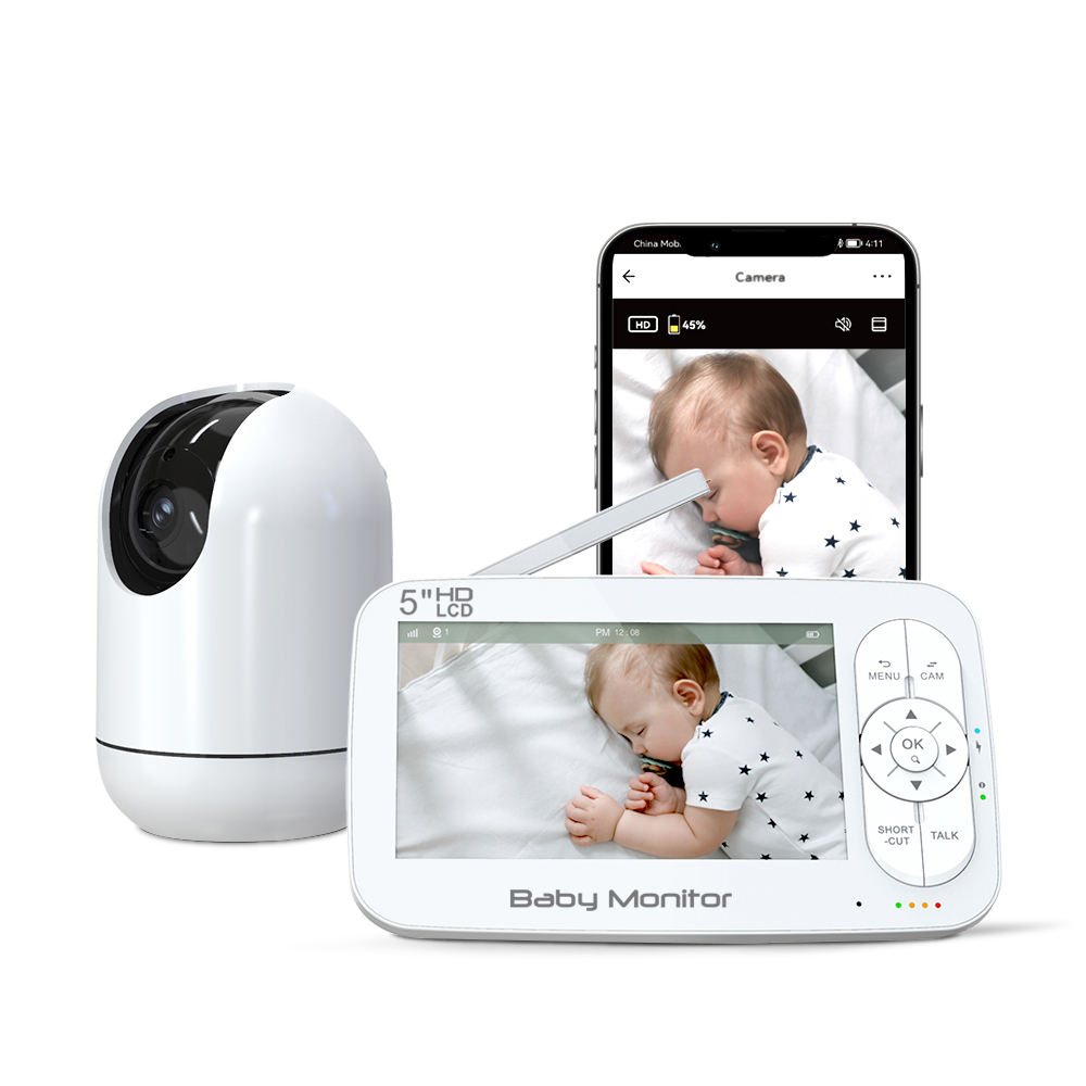 Wireless Baby Monitor - 5 بوصة 2MP 1080P APP التحكم