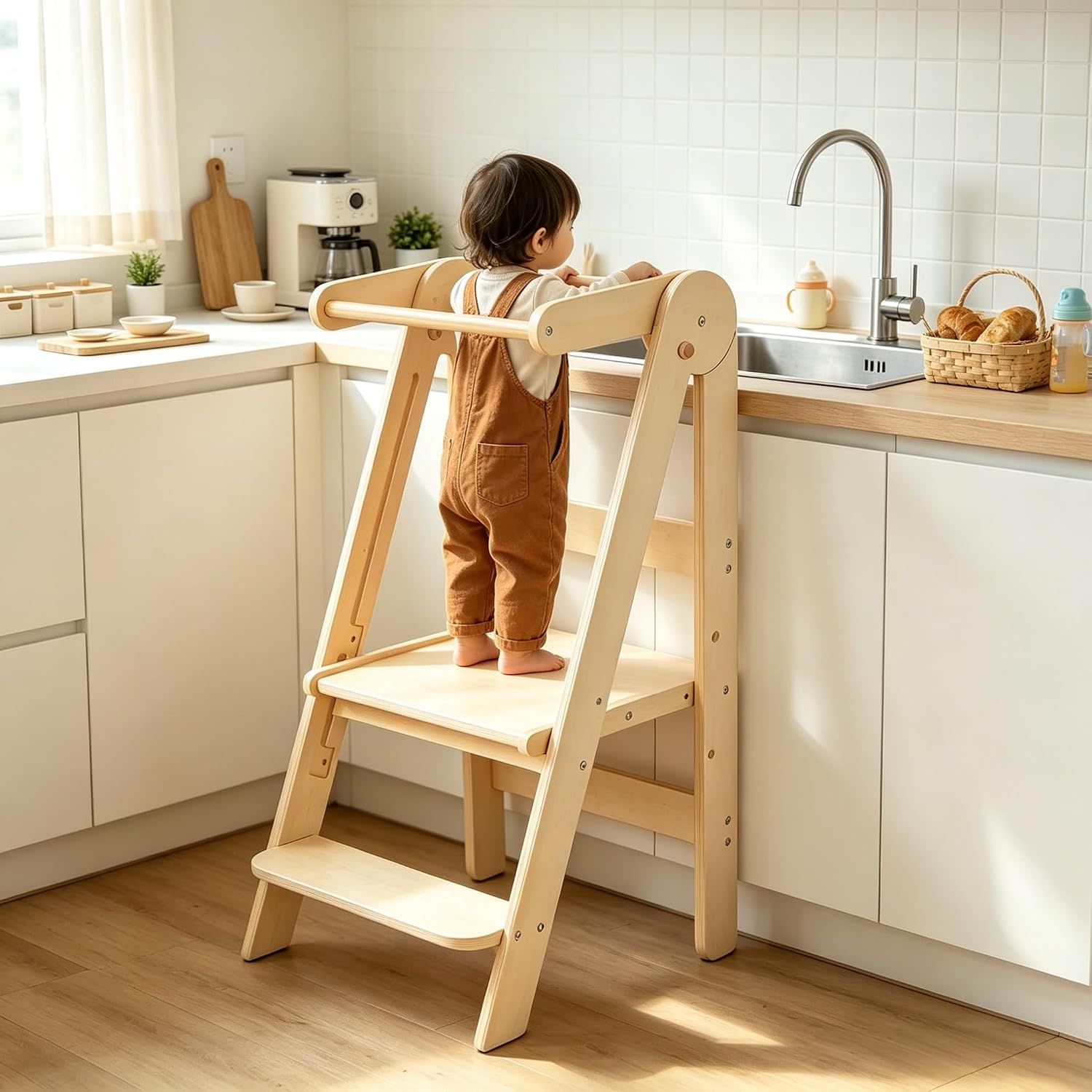 Toddler Learning Tower - برج أطفال قابل للطي، كرسي درجات