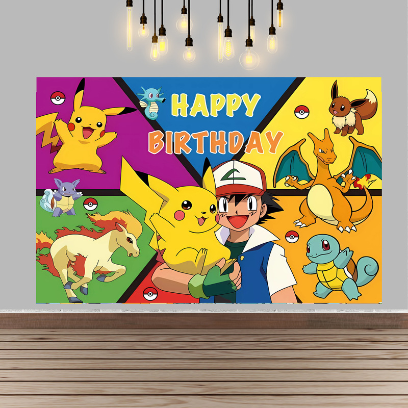 بوكيمون حفلة عيد ميلاد خلفية ا - مراجعة Baby Products Poster وسعره