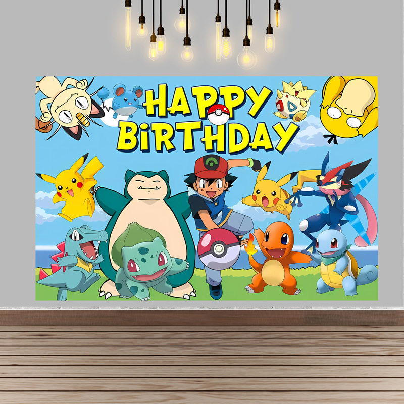 بوكيمون حفلة عيد ميلاد خلفية ا - مراجعة Baby Products Poster وسعره