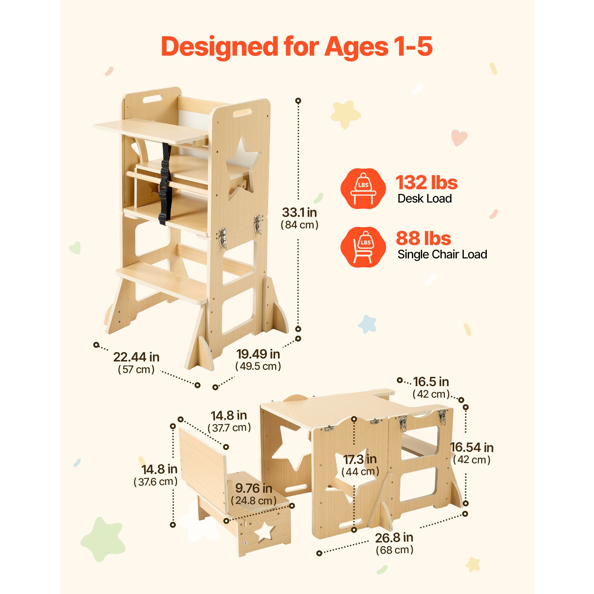 برج الأطفال الخشبي، 6 في 1 كرس - مراجعة Toddler Learning Tower وسعره